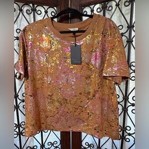 Jane and Delancey Brown Floral Short Sleeve Tee